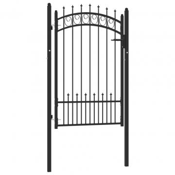 Poarta de gard cu tepuse, negru, 100x150 cm, otel