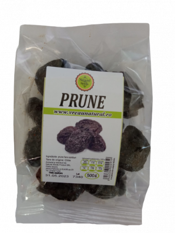 Prune fara samburi 500g, Natural Seeds Product