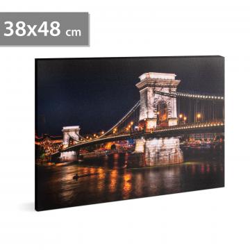 Tablou cu LED - Podul cu lanturi - 2 x AA, Family Pound