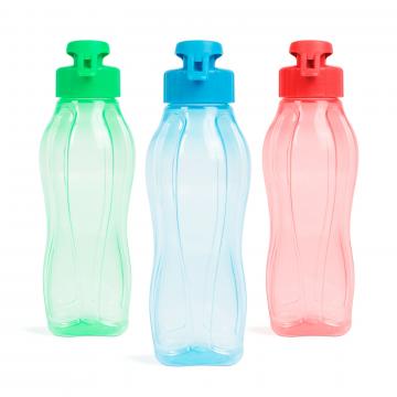 Sticla sport - plastic transparent - 600 ml - 3 culori de la Rykdom Trade Srl