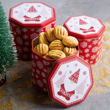 Cutie de biscuiti - cu Mos Craciun - octogon de la Rykdom Trade Srl