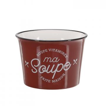 Bol pentru supa 500 ml, ceramica, 12x9x12cm, rosu de la Plasma Trade Srl (happymax.ro)
