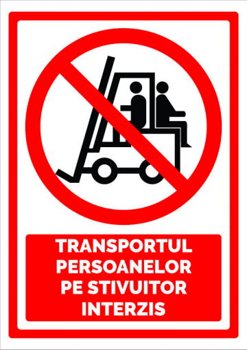 Indicator pentru transportul persoanelor pe stivuitor