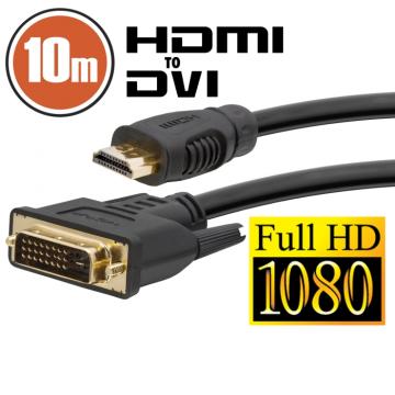 Cablu DVI-D / HDMI 10 m cu conectoare placate cu aur de la Rykdom Trade Srl