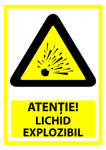 Indicator pentru atentie lichid exploziv de la Prevenirea Pentru Siguranta Ta G.i. Srl