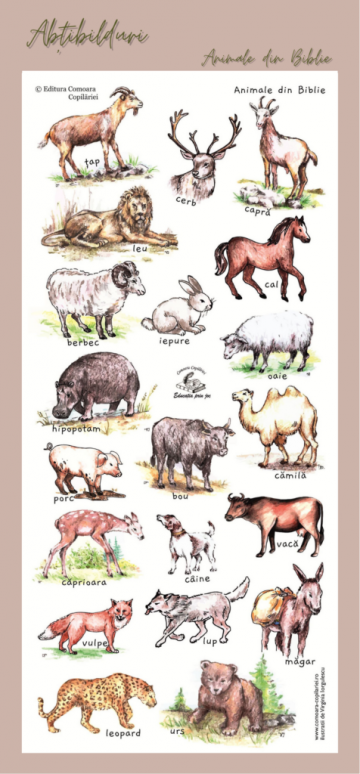 Abtibilduri tematica biblica - animale din Biblie de la Comoara Copilariei Srl