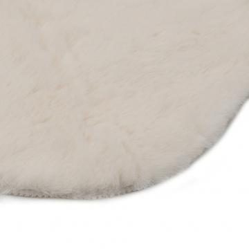 Covor, crem, 65 x 95 cm, blana ecologica de iepure