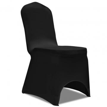 Husa de scaun elastica, 6 buc., negru