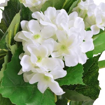 Planta artificiala Hydrangea cu ghiveci, 60 cm, alb de la VidaXL
