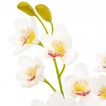 Planta artificiala orhidee cu ghiveci, alb, 90 cm de la VidaXL