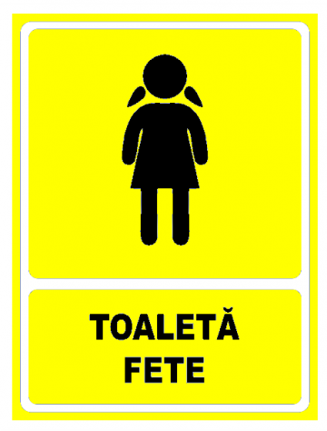 Indicator galben pentru toaleta fete