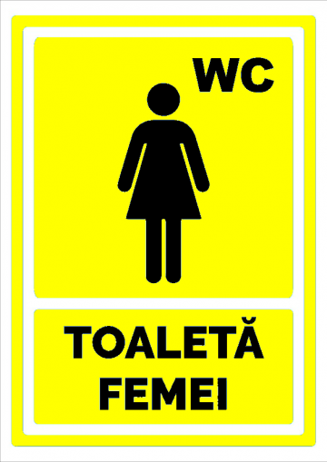 Indicator galben toaleta pentru femei