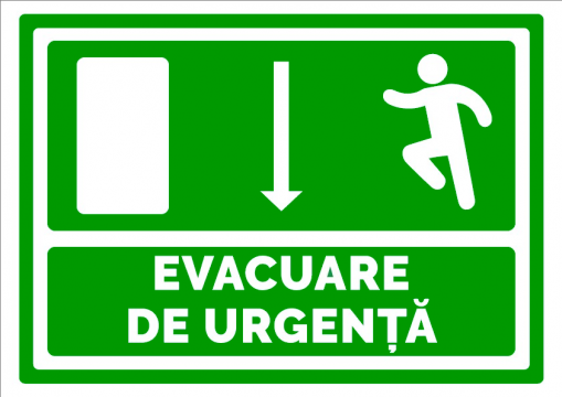 Indicator pentru evacuare de urgenta directie in jos