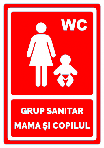 Indicator rosu pentru grup sanitar mama si copilul