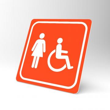 Placuta portocalie pentru femeie cu persoana cu handicap