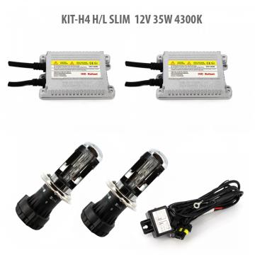 Kit xenon H4 H/L 35W 4300K 12V Slim de la Rykdom Trade Srl