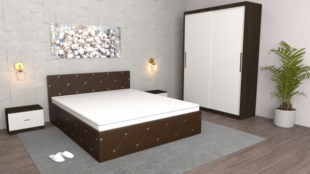Dormitor Milano wenge cu dulap usi glisante fara oglinda de la Wizmag Distribution Srl