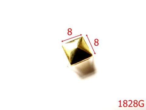 Ornament piramidal 8 mm/gold 8x8 mm gold AK21, 1828G