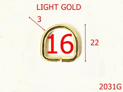 Inel D 16mm*3/otel/god light 16 mm 3 gold 2031G de la Metalo Plast Niculae & Co S.n.c.