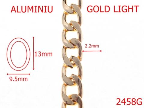 Lant aluminiu gold light 9.5mmx2.2mm 9.5 mm 2.2 gold 2458G