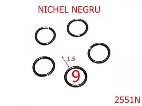 Inel rotund 9 mm 1.5 nichel negru 4i4 P44 2551N