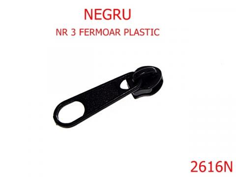 Cursor fermoar plastic nr.3 nichel negru 2G3 2616N