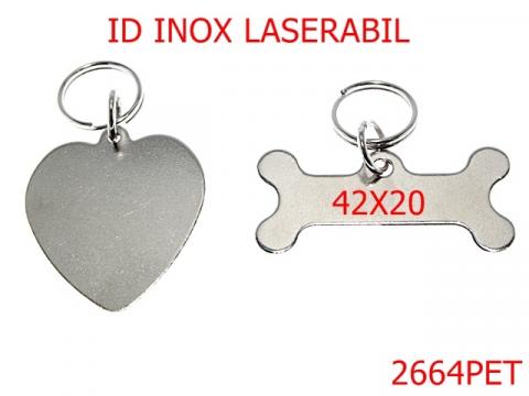 Id tag /laserabil 42x20 mm inox 2664PET