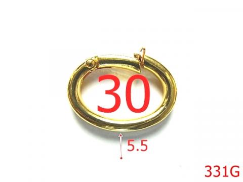 Inel oval 3 cm carabina gold 30 mm 5.5 gold 3C6 G25 331G