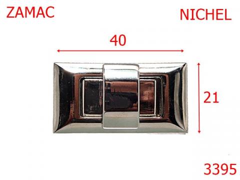 Inchizatoare dreptunghiulara 40x21 mm nichel 12H8, 3395 de la Metalo Plast Niculae & Co S.n.c.