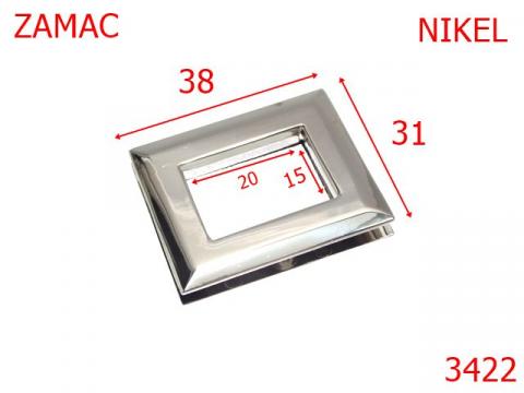 Ochet rectanular 38x31 mm nichel 3422 de la Metalo Plast Niculae & Co S.n.c.
