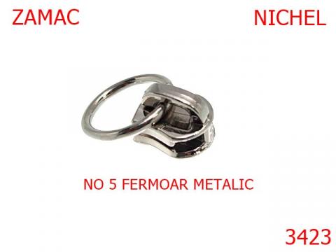 Cursor pt fermoar metalic no.5 mm nichel 3423