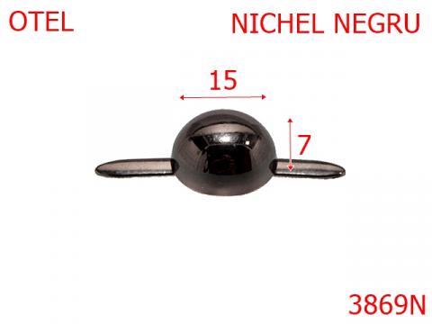 Piciorus semisferic 15 mm nichel 3869N