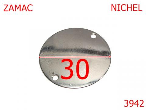 Ornament disc 30 mm nichel 3942