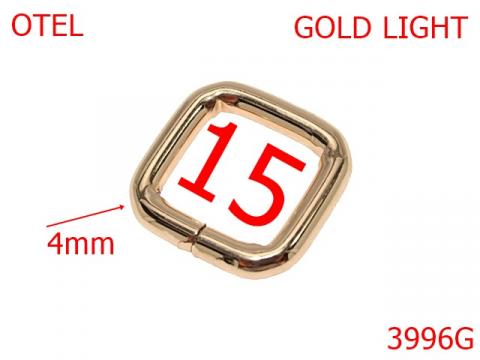 Inel patrat 15 mm 4 gold light 3J5 3996G de la Metalo Plast Niculae & Co S.n.c.