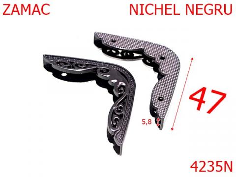 Coltar ornamental cu fixare suruburi 47 mm zamac nichel de la Metalo Plast Niculae & Co S.n.c.