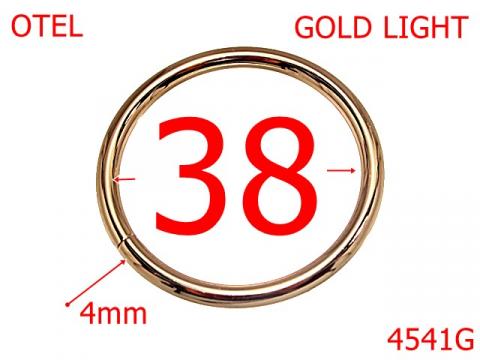 Inel rotund pentru marochinarie 38 mm otel 4 gold 4541G
