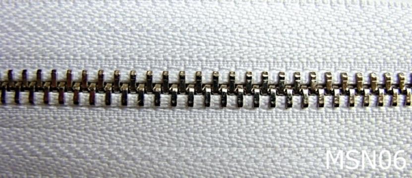 Fermoar metalic dublu nikel nr 5 mm alb MSN06