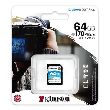 Card de memorie SD Kingston Canvas Go Plus, 64GB, Class