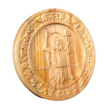 Icoana sculptata Sf. Ioan Botezatorul, lemn masiv d 19.5 mm de la Artsculpt Srl