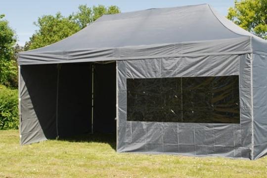 Pavilion pliabil professional 3x6 m gri antracit - 2 pereti de la Hoba Ecologic Air System Srl