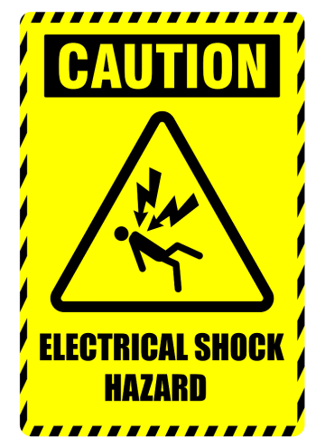 Semn Sign caution electrical shock hazard