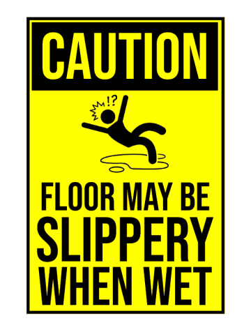 Semn Sign caution floor may be slippery when wet