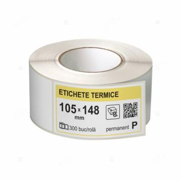 Role etichete termice autoadezive 105x148 mm, 300 etichete de la Label Print Srl