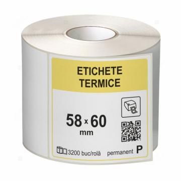 Etichete in rola, termice 58 x 60 mm, 3200 etichete/rola de la Label Print Srl