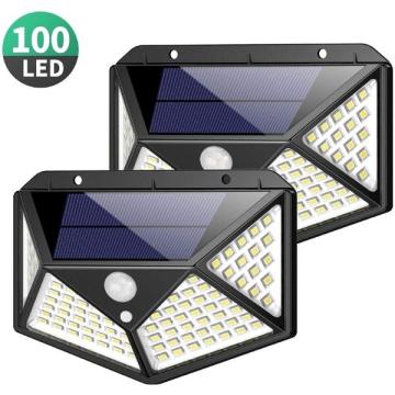 Set 2 x Lampa 100 LED cu panou solar si senzor de miscare