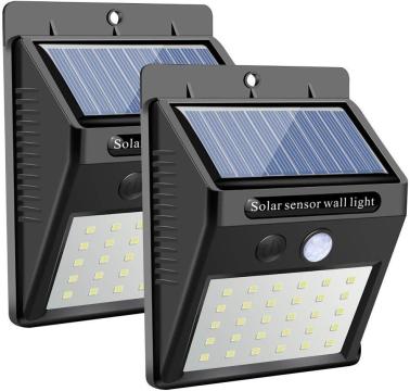 Set 2 lampi solare cu 30 LED, inclus senzor de miscare