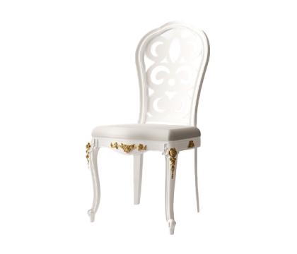 Scaun din lemn Cristian, culoare alba, design elegant