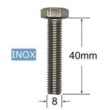 Surub inox M8x40mm cap hexagonal - 50 buc/cutie