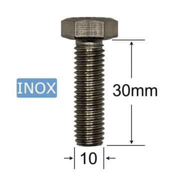 Surub inox M10x30mm cap hexagonal - 50buc/cutie