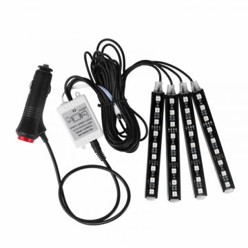 Kit lumini ambientale interior auto RGB LED cu telecomanda de la Www.oferteshop.ro - Cadouri Online